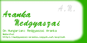 aranka medgyaszai business card